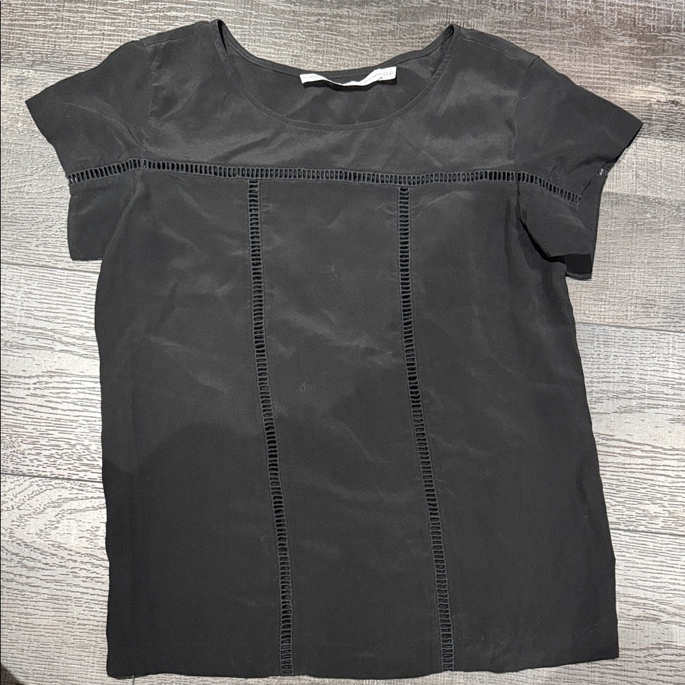 & Other Stories Black Short Sleeve Top